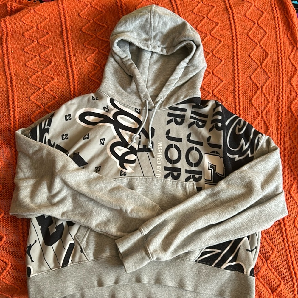grey jordan cropped hoodie size small petite